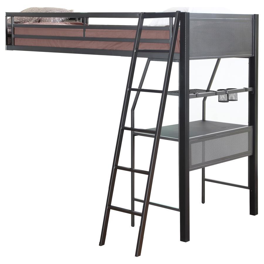 CoasterElevations - Meyers - 2 Piece Metal Twin Over Twin Bunk Bed Set - Black And Gunmetal - 5th Avenue Furniture