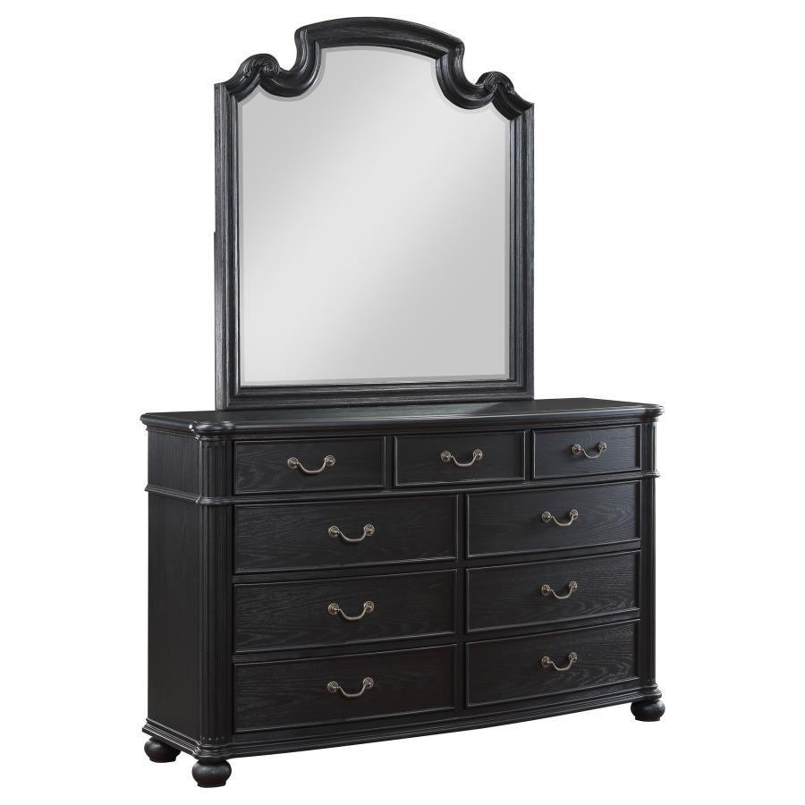Coaster Fine Furniture - Celina - 9-drawer Bedroom Dresser With Mirror - Black - 5th Avenue Furniture