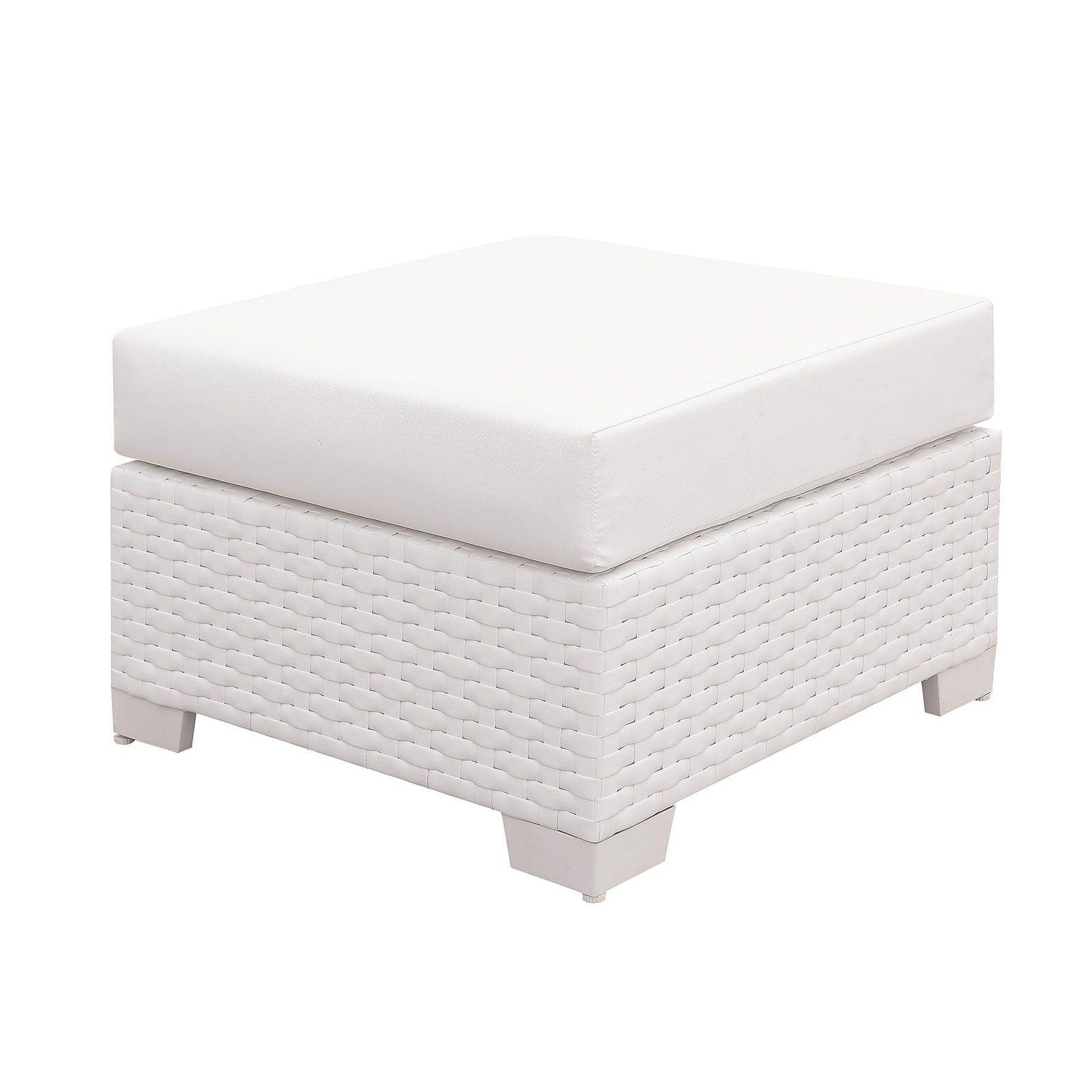 Furniture of America - Somani - Small Ottoman - White - 5th Avenue Furniture