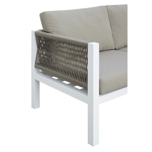 Furniture of America - Sasha - Patio Sectional - White / Light Taupe - 5th Avenue Furniture