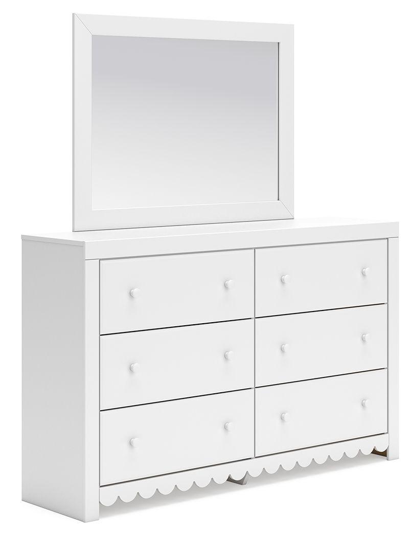 Signature Design by Ashley® - Mollviney - White - Dresser And Mirror - 5th Avenue Furniture