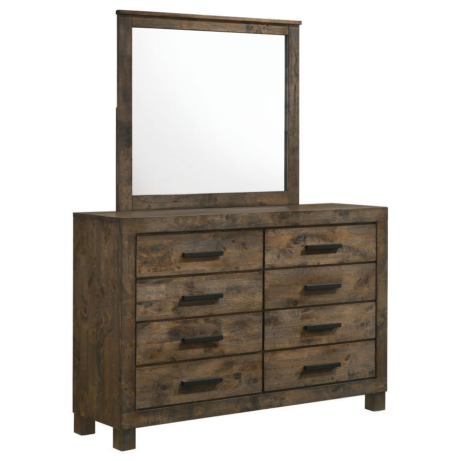 CoasterEveryday - Woodmont - 8-drawer Dresser With Mirror - Rustic Golden Brown - 5th Avenue Furniture