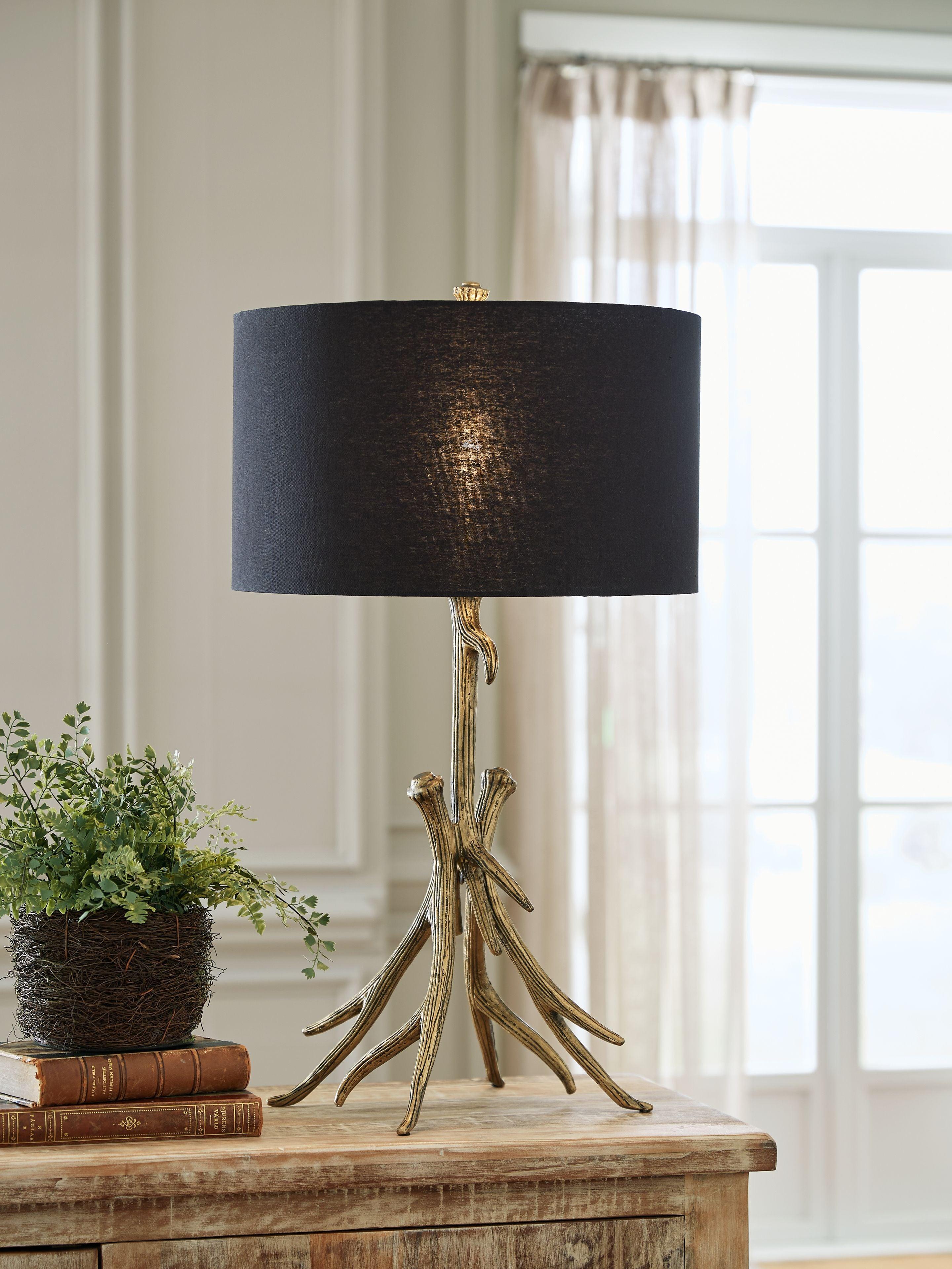 Signature Design by Ashley® - Josney - Antique Gold Finish - Metal Table Lamp - 5th Avenue Furniture