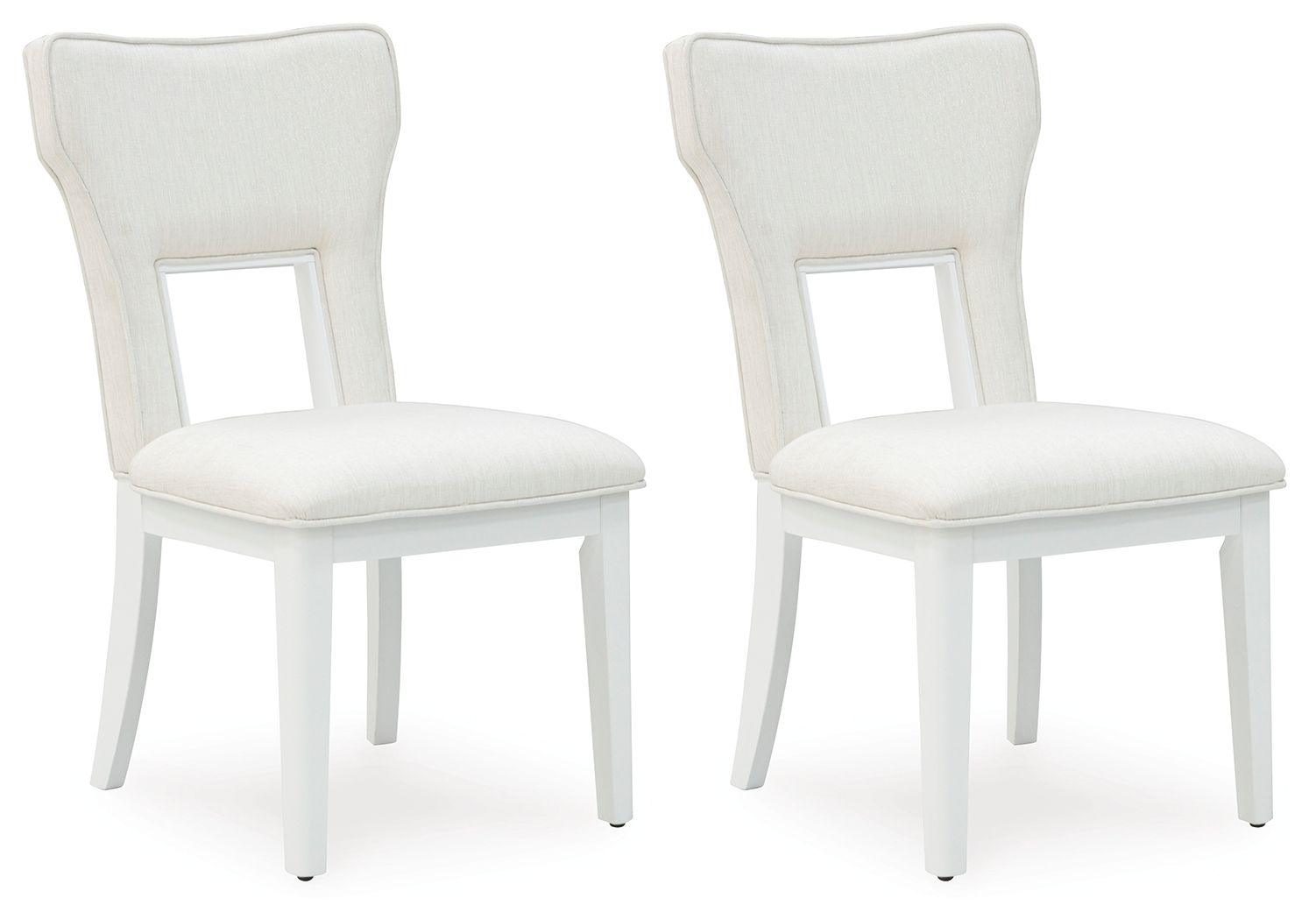 Signature Design by Ashley® - Chalanna - White - Dining Upholstered Side Chair (Set of 2) - 5th Avenue Furniture