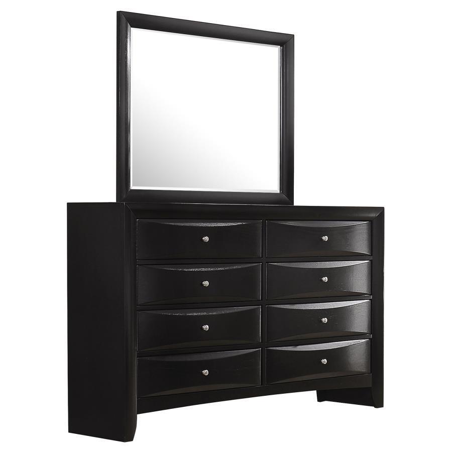 CoasterEssence - Briana - Rectangular 8-drawer Dresser With Mirror - Black - 5th Avenue Furniture