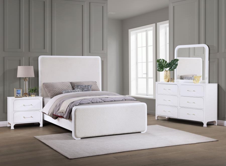 Coaster Fine Furniture - Anastasia - Boucle Upholstered Bedroom Set - 5th Avenue Furniture