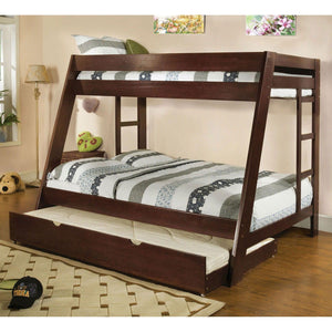 Furniture of America - Arizona - Twin Over Full Bunk Bed - Dark Walnut - 5th Avenue Furniture