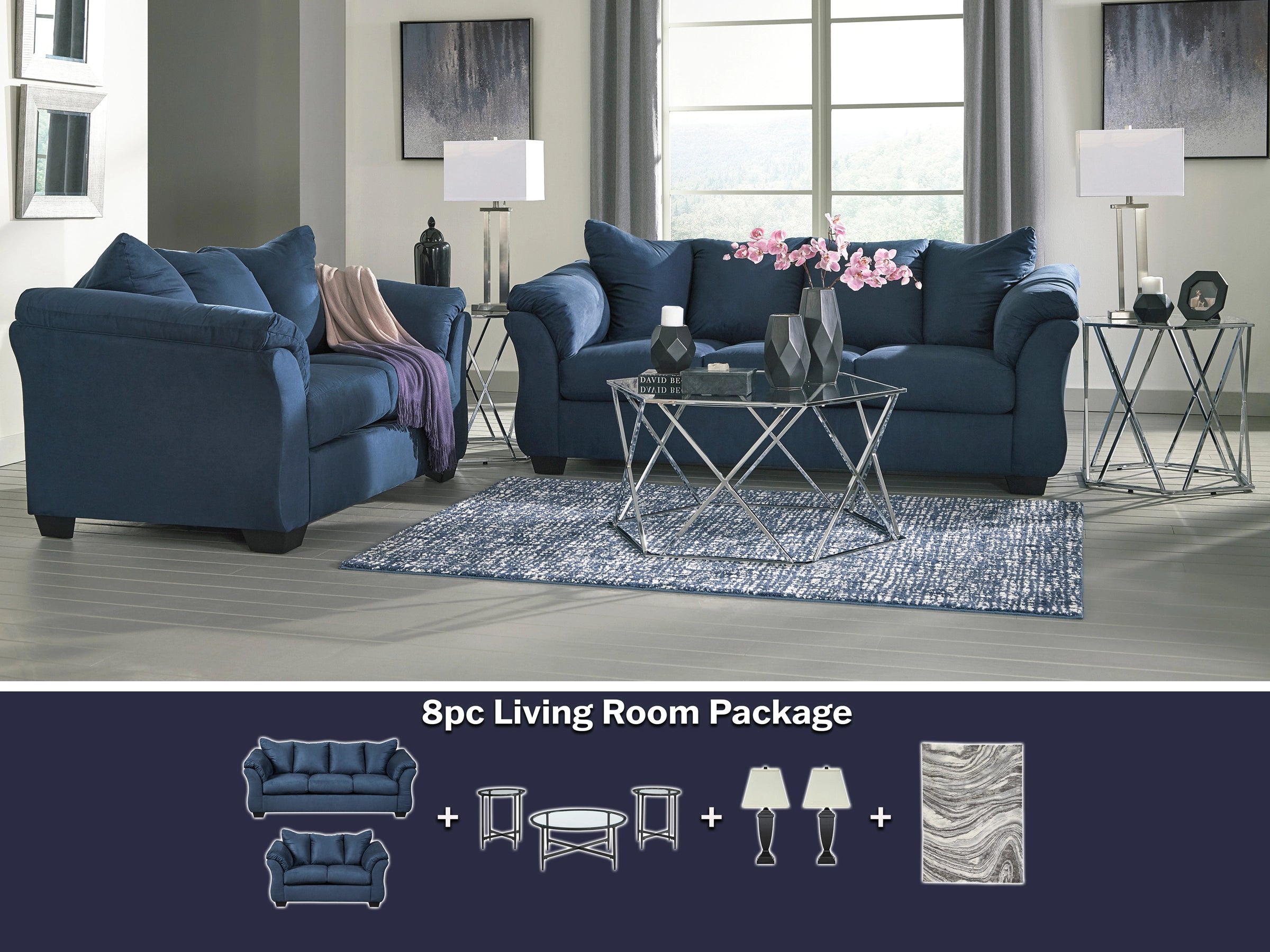 Darcy Blue 8pc Package Deal
