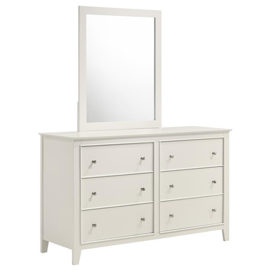 CoasterEssence - Selena - 6-drawer Dresser With Mirror - Cream White - 5th Avenue Furniture
