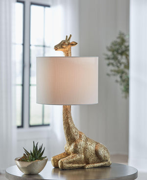 Signature Design by Ashley® - Ferrison - Gold Finish - Poly Table Lamp - 5th Avenue Furniture