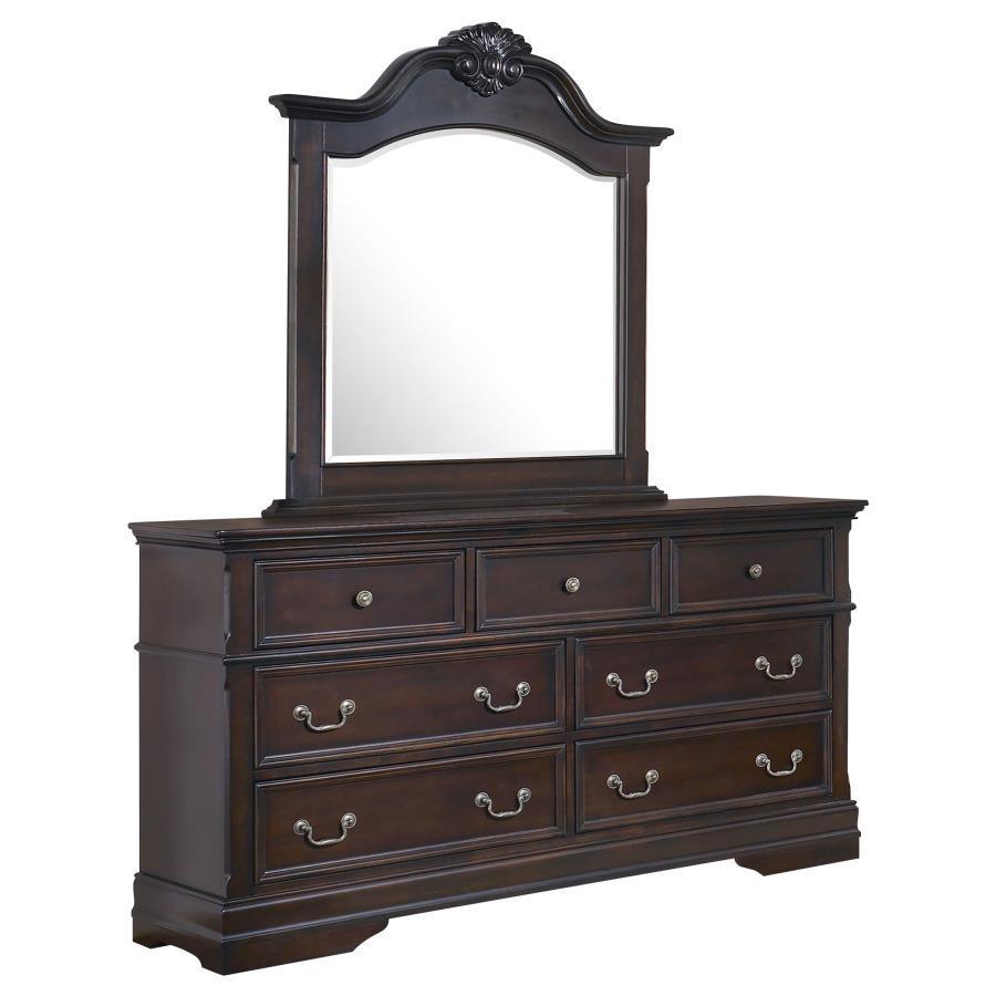 CoasterEssence - Cambridge - 7-drawer Rectangular Dresser With Mirror - Cappuccino - 5th Avenue Furniture