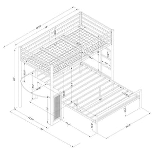 CoasterEssence - Fisher - 2 Piece Metal Workstation Loft Bed Set (Loft Bed And Full Bed) - Gunmetal - 5th Avenue Furniture
