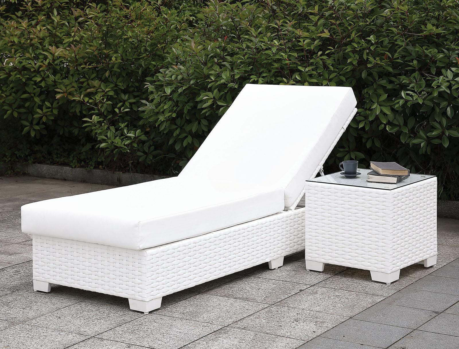 Furniture of America - Somani - Cushion & End Table - White - 5th Avenue Furniture
