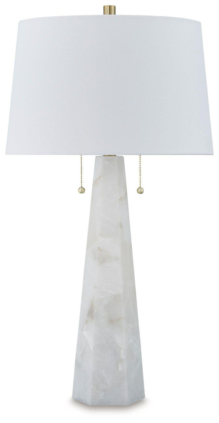 Signature Design by Ashley® - Laurellen - White - Alabaster Table Lamp - 5th Avenue Furniture
