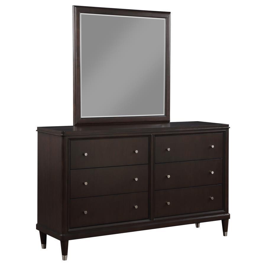 Coaster Fine Furniture - Emberlyn - 6-drawer Bedroom Dresser With Mirror - Brown - 5th Avenue Furniture