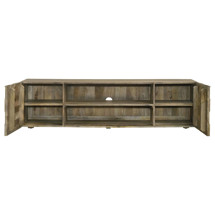 Coaster Fine Furniture - Keese - 2 Door TV Stand With Storage Shelves - Mango Brown - 5th Avenue Furniture