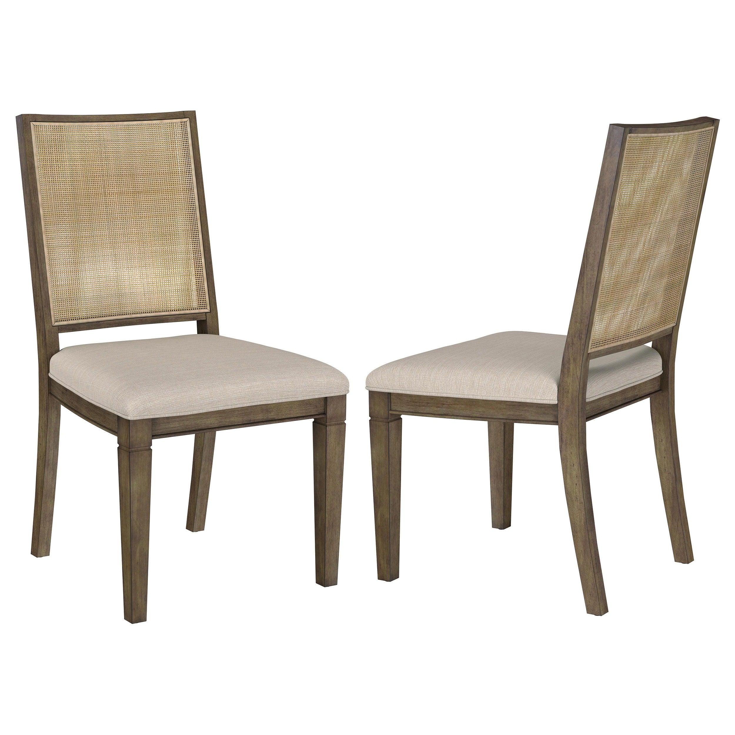 Coaster Fine Furniture - Matisse - Woven Rattan Back Dining Side Chair (Set of 2) - Brown - 5th Avenue Furniture