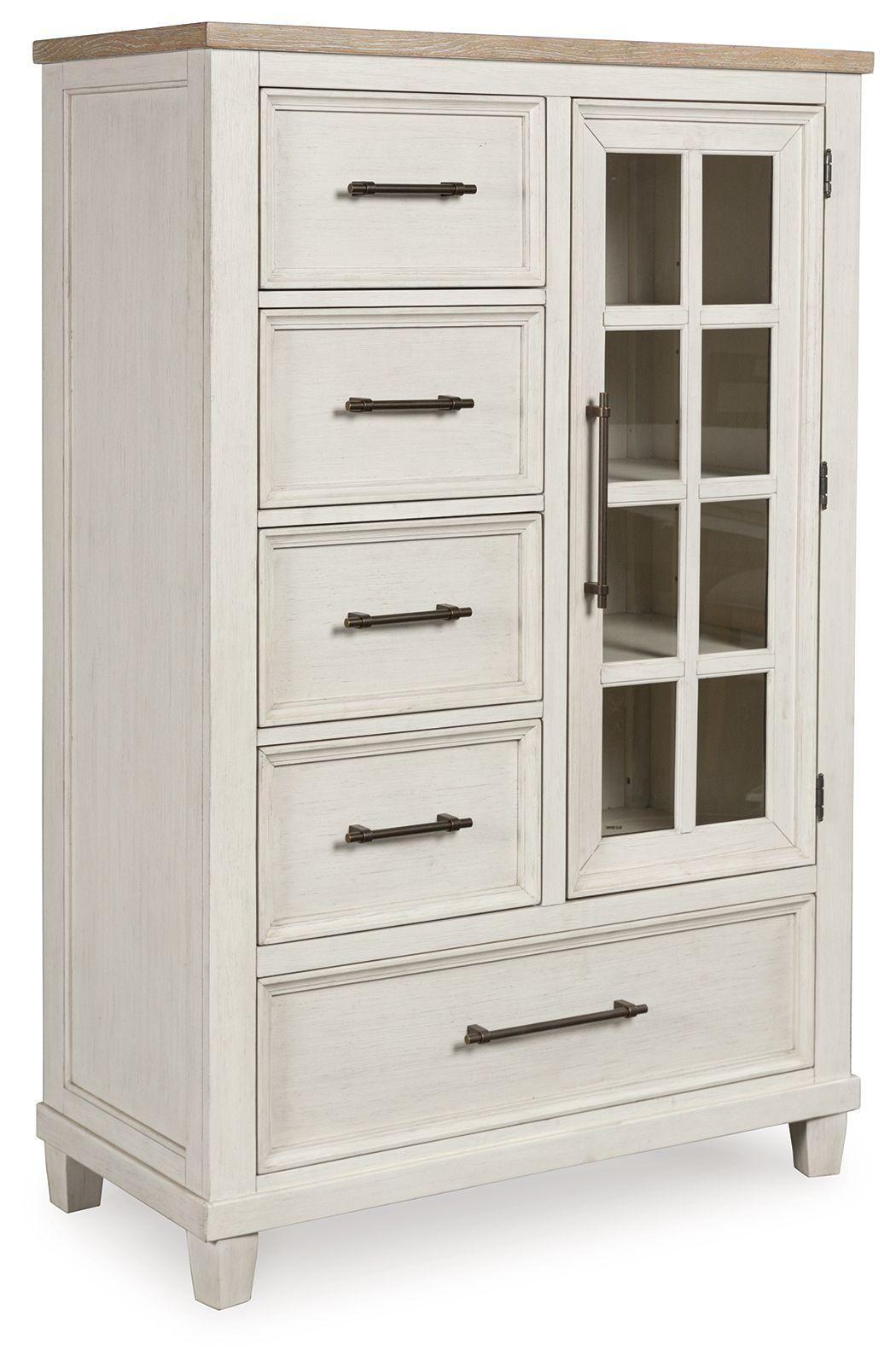 Benchcraft® - Shaybrock - Antique White / Brown - Door Chest - 5th Avenue Furniture