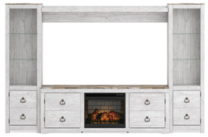 Signature Design by Ashley® - Willowton - Entertainment Center With Fireplace Option - 5th Avenue Furniture
