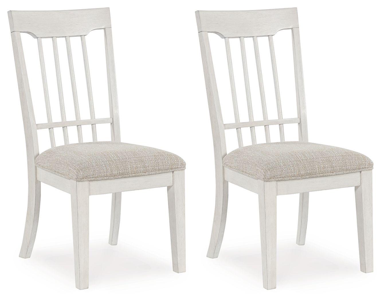 Benchcraft® - Shaybrock - Antique White / Brown - Dining Upholstered Side Chair (Set of 2) - 5th Avenue Furniture