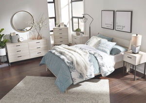 Signature Design by Ashley® - Socalle - Natural - 5 Pc. - Dresser, Full Panel Platform Bed, 2 Nightstands - 5th Avenue Furniture