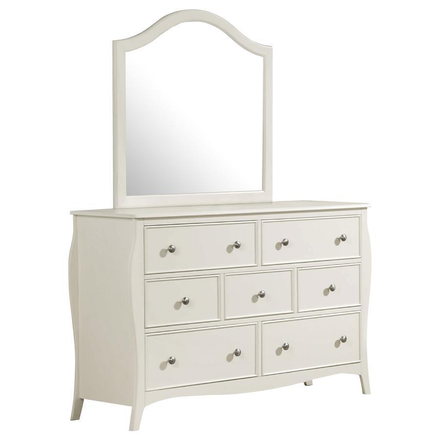 CoasterEssence - Dominique - 7-drawer Dresser With Mirror - Cream White - 5th Avenue Furniture