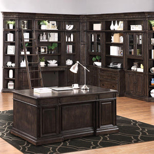 Parker House - Washington Heights - In Wall Library Desk and Hutch - Washed Charcoal - 5th Avenue Furniture