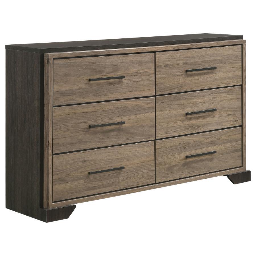 CoasterEveryday - Baker - 6-Drawer Dresser - Brown And Light Taupe - 5th Avenue Furniture