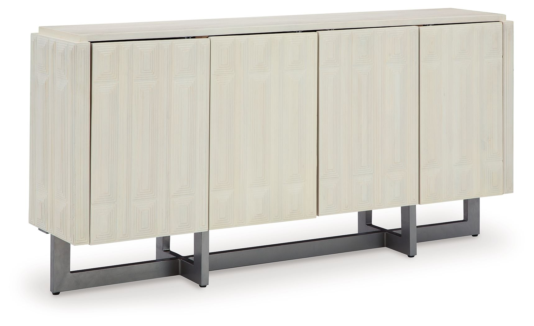 Ornawel - Distressed White - Accent Cabinet - 5th Avenue Furniture