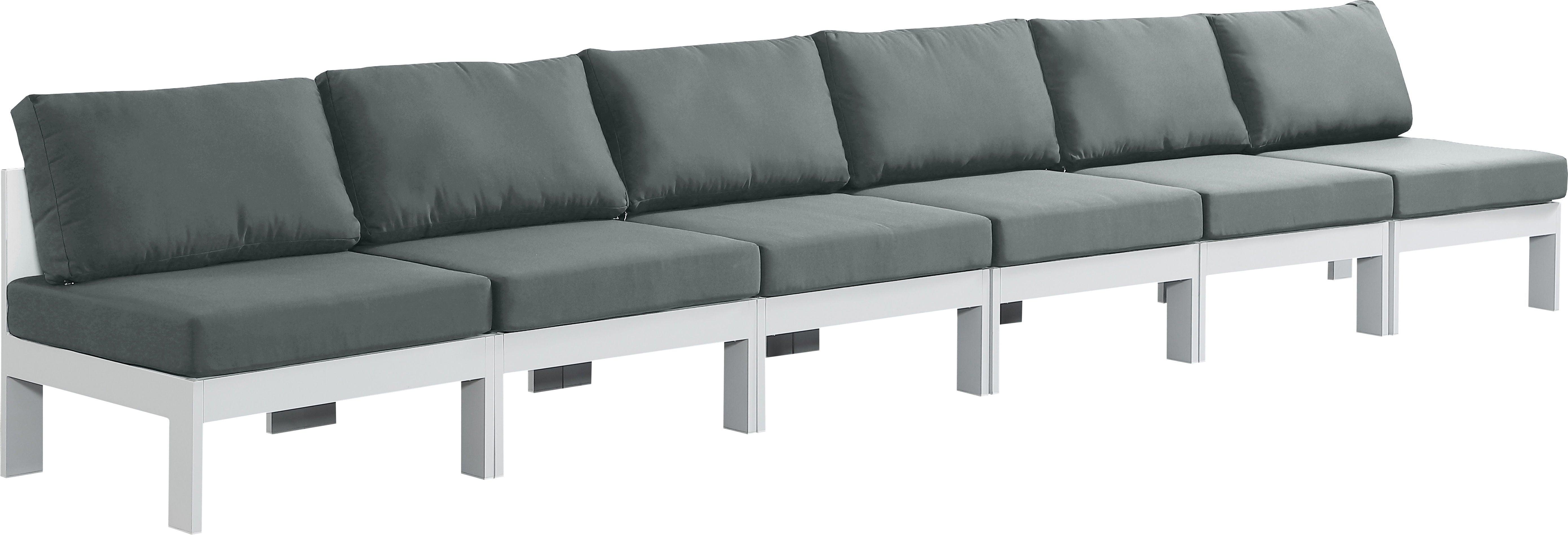 Meridian Furniture - Nizuc - Outdoor Patio Modular Sofa Armless 6 Seats - Grey - 5th Avenue Furniture