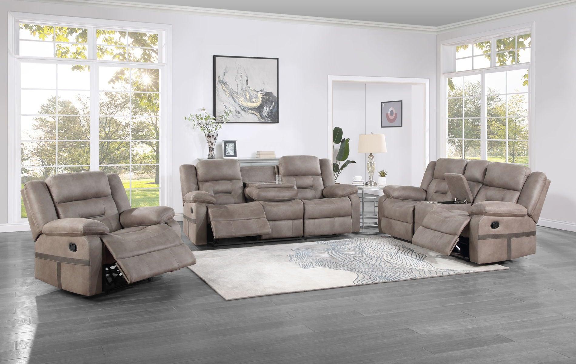 Steve Silver Furniture - Abilene - 3 Piece Upholstery Living Room Set - Tan - 5th Avenue Furniture