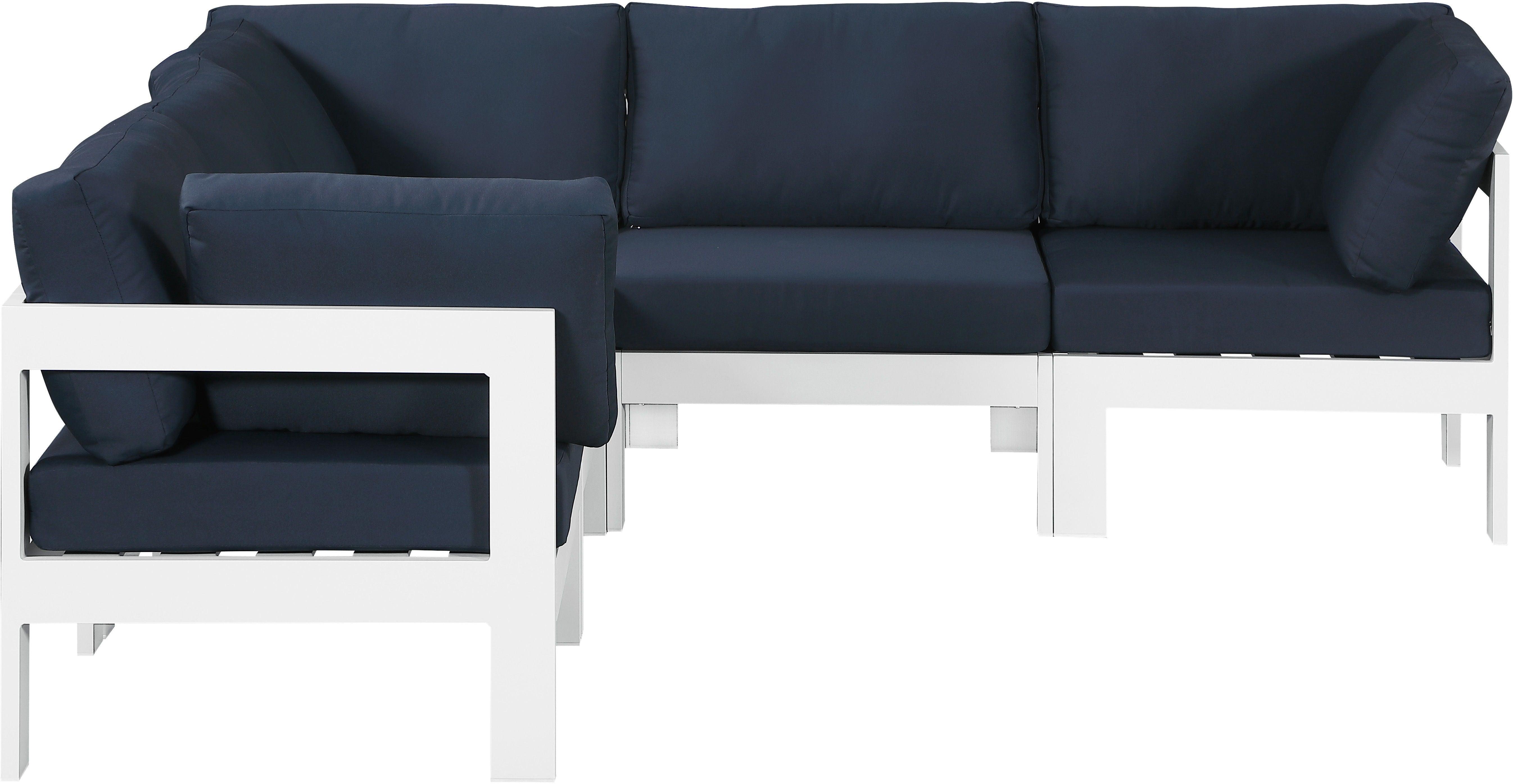 Meridian Furniture - Nizuc - Outdoor Patio Modular Sectional 5 Piece - Navy - 5th Avenue Furniture
