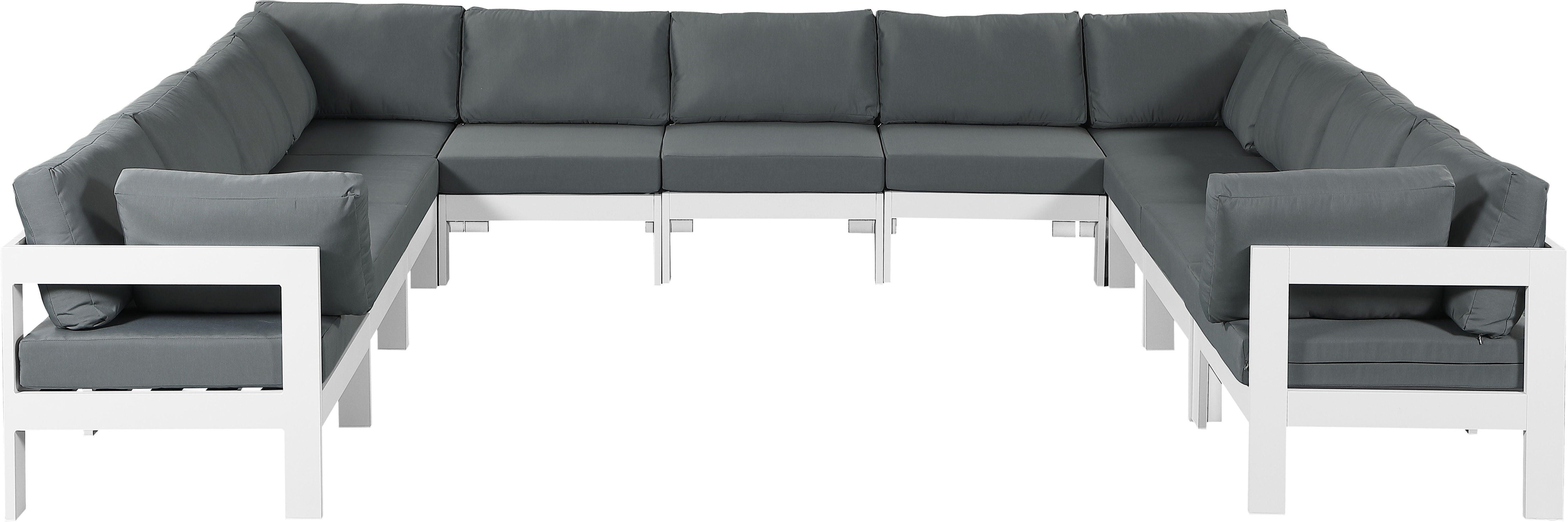 Meridian Furniture - Nizuc - Outdoor Patio Modular Sectional 11 Piece - Grey - Fabric - 5th Avenue Furniture