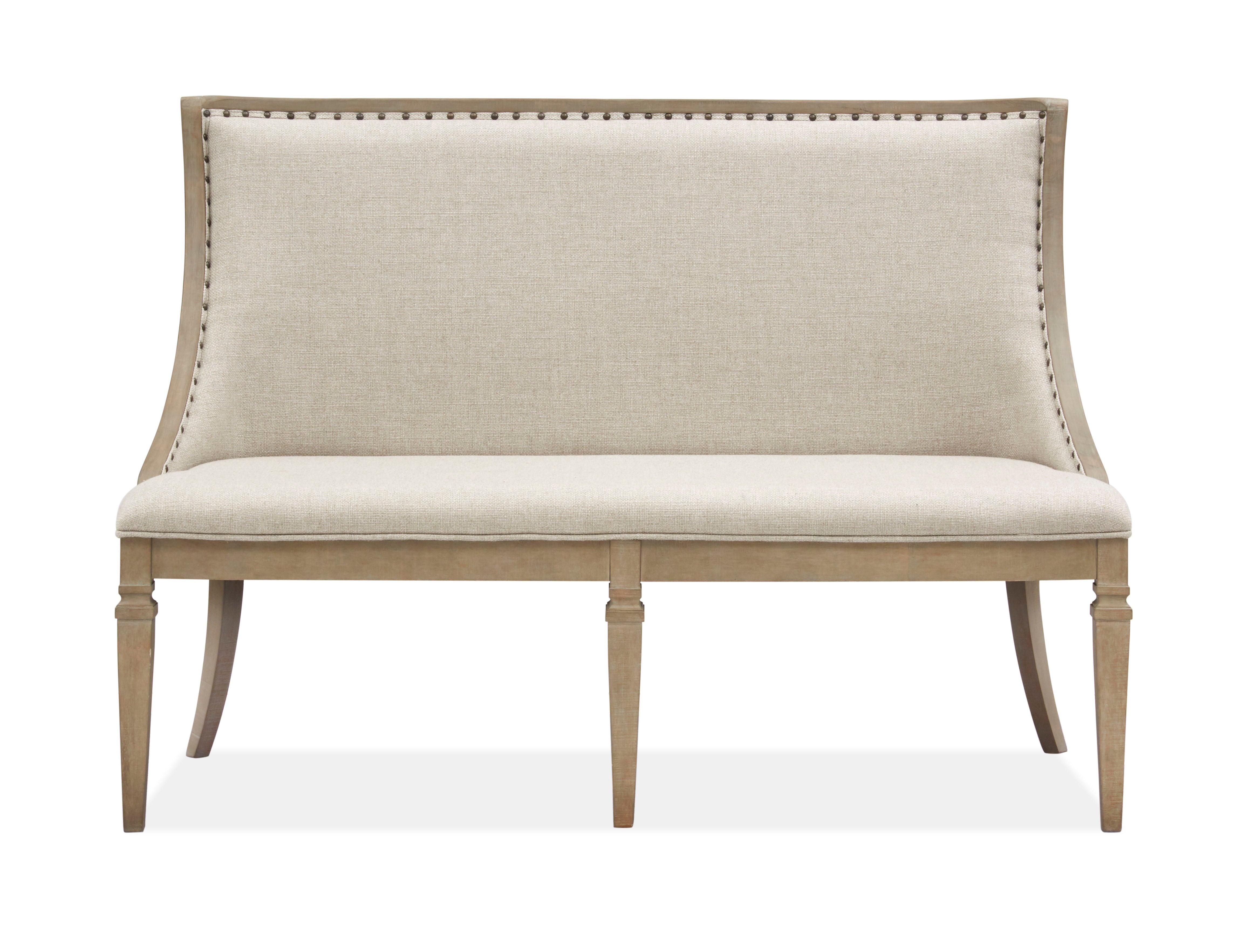 Magnussen Furniture - Lancaster - Bench With Upholstered Seat & Back - Dovetail Grey - 5th Avenue Furniture