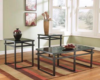Ashley Furniture - Laney - Black - Occasional Table Set (Set of 3) - 5th Avenue Furniture