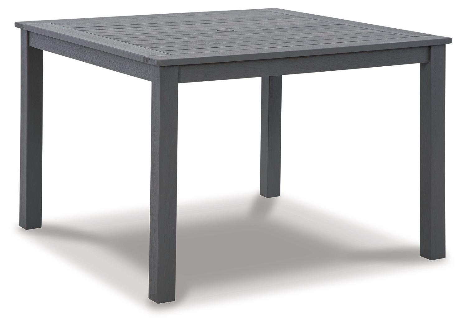 Signature Design by Ashley® - Eden Town - Gray - Square Dining Table W/Umb Opt - 5th Avenue Furniture