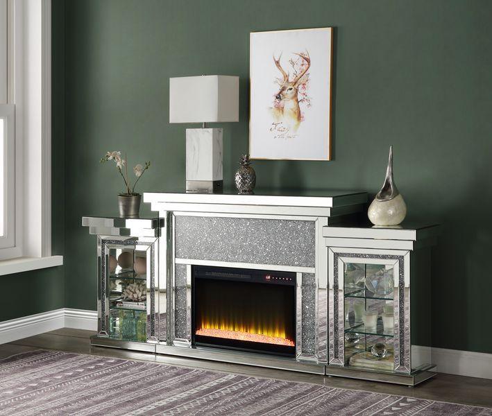 ACME - Noralie - Fireplace - Mirrored - Wood - 5th Avenue Furniture