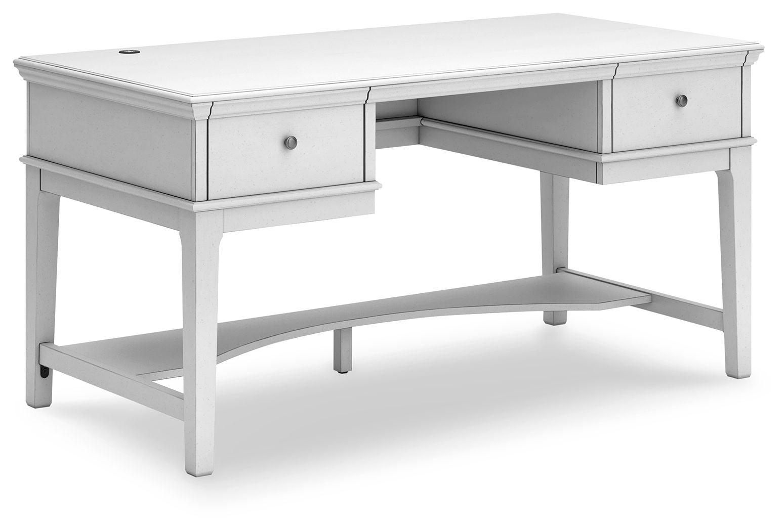 Signature Design by Ashley® - Kanwyn - Whitewash - Home Office Storage Leg Desk - 5th Avenue Furniture