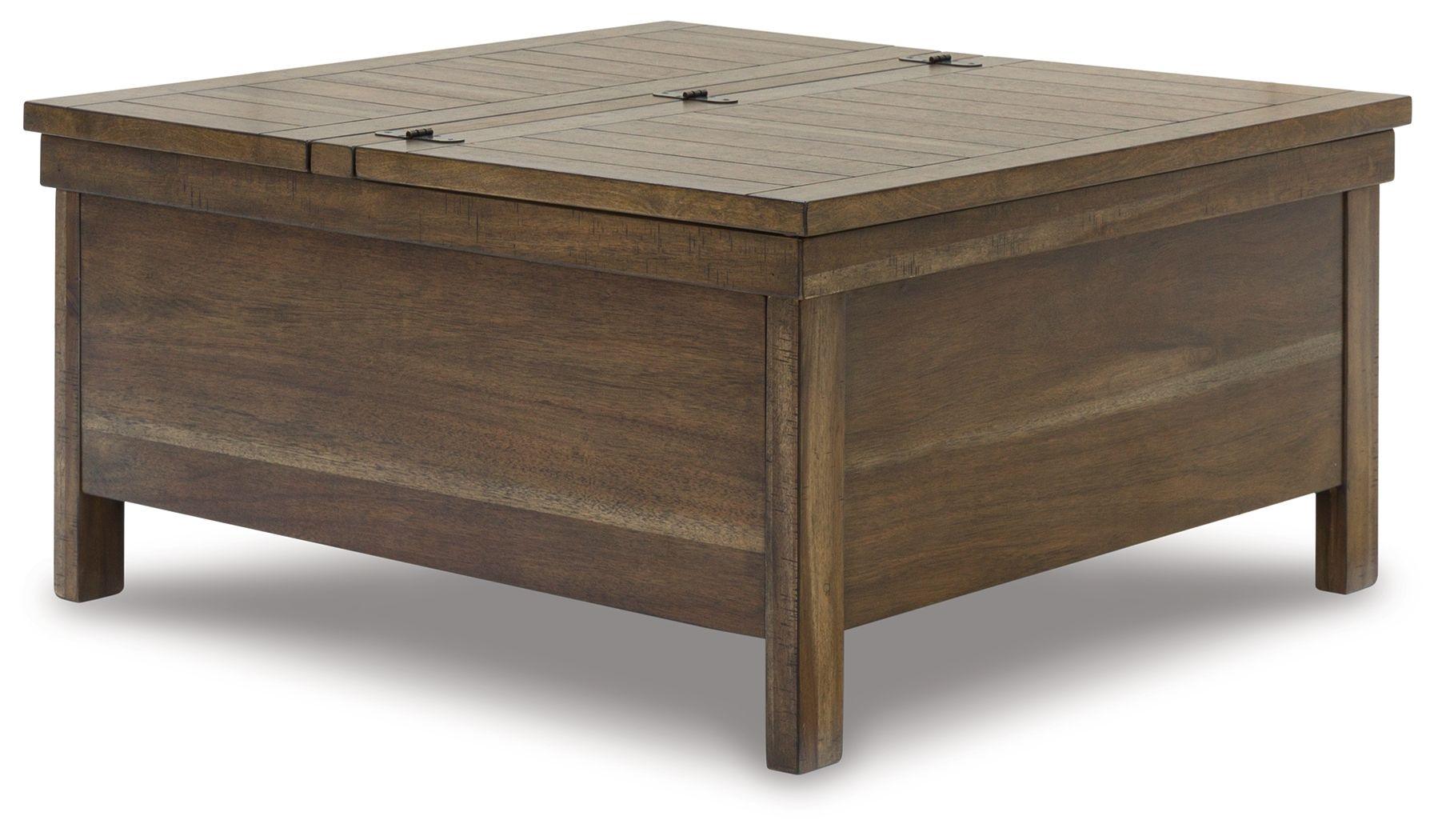 Signature Design by Ashley® - Moriville - Grayish Brown - Lift Top Cocktail Table - 5th Avenue Furniture