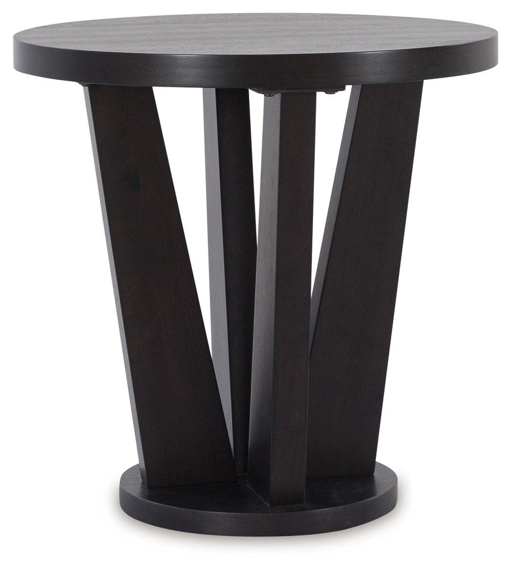Signature Design by Ashley® - Chasinfield - Dark Brown - Round End Table - 5th Avenue Furniture