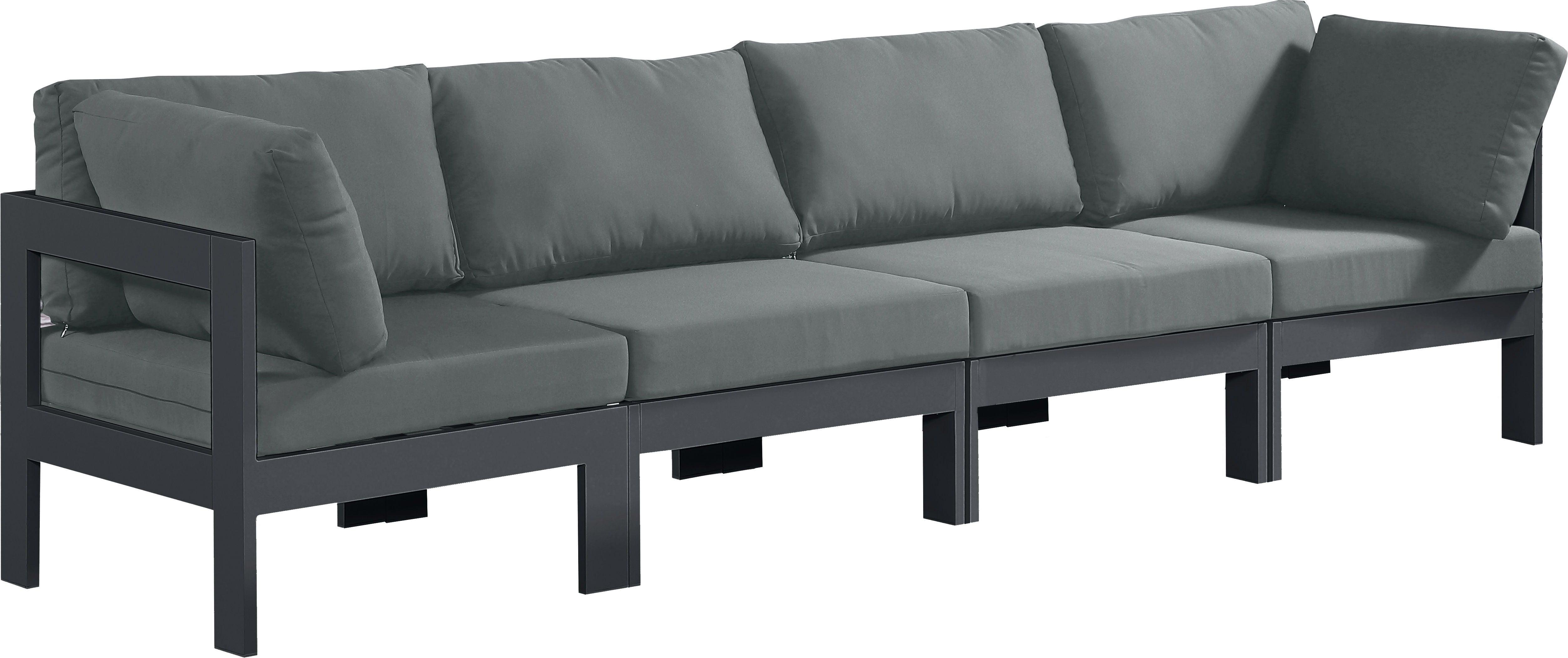 Meridian Furniture - Nizuc - Outdoor Patio Modular Sofa - Dark Grey - Modern & Contemporary - 5th Avenue Furniture