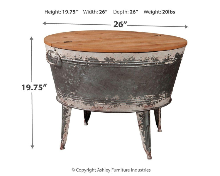 Ashley Furniture - Shellmond - Metallic / Brown / Beige - Accent Cocktail Table - 5th Avenue Furniture