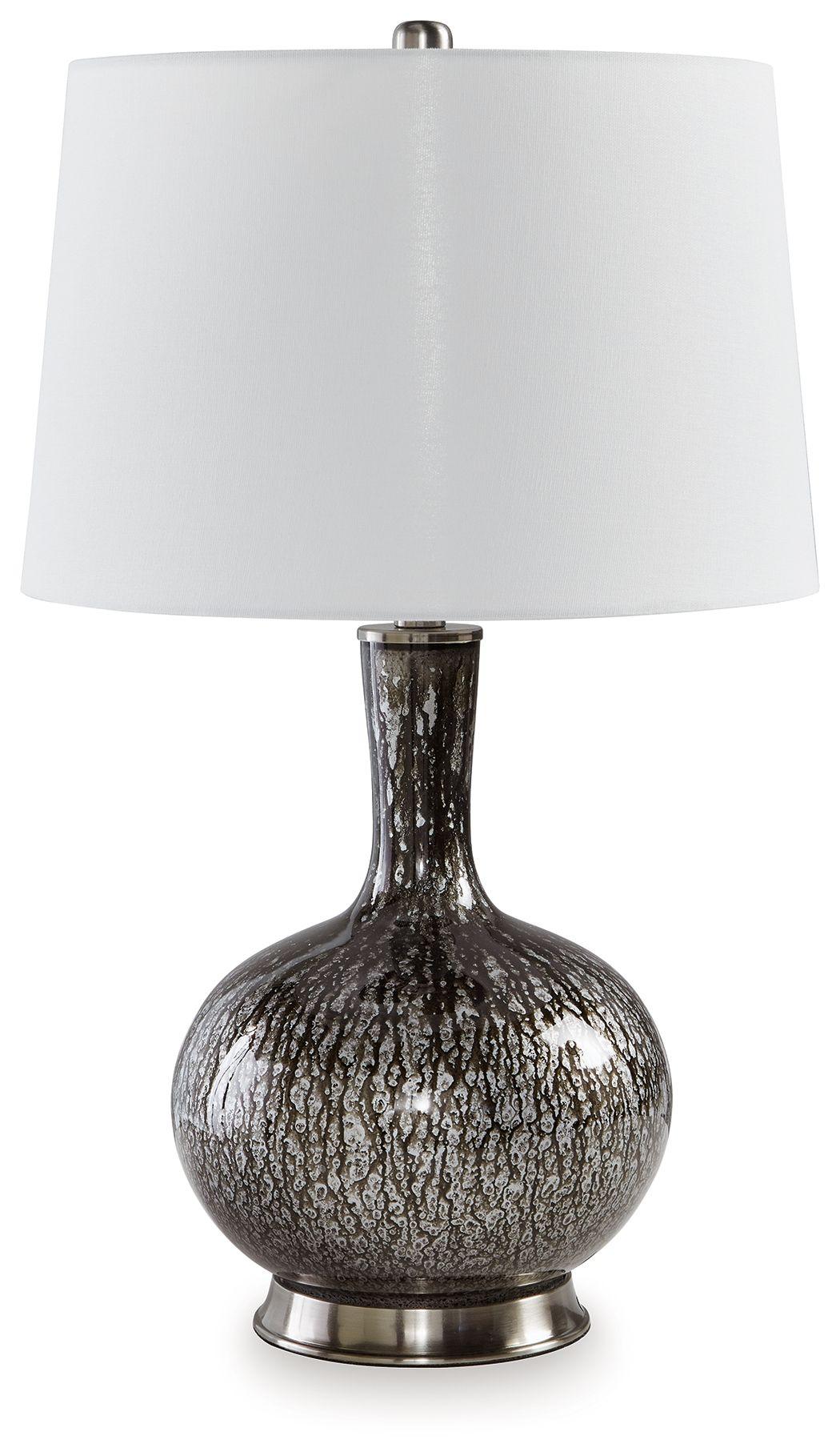 Signature Design by Ashley® - Tenslow - Antique Black - Glass Table Lamp - 5th Avenue Furniture