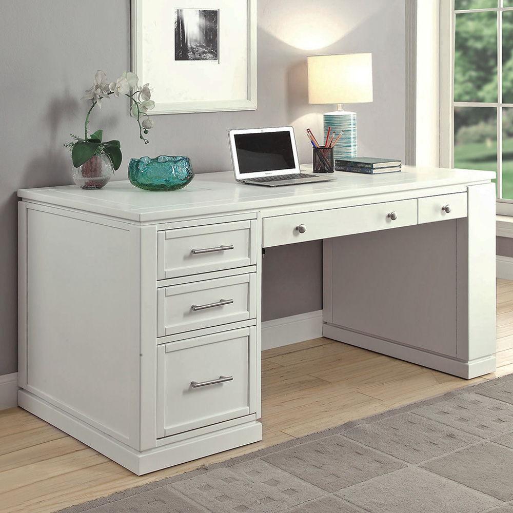 Parker House - Catalina - Two Piece Writing Desk with Power Center and USB - Cottage White - 5th Avenue Furniture