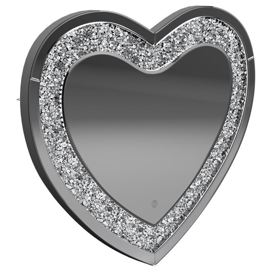 CoasterEssence - Aiko - Heart Shape Wall Mirror - Silver - 5th Avenue Furniture