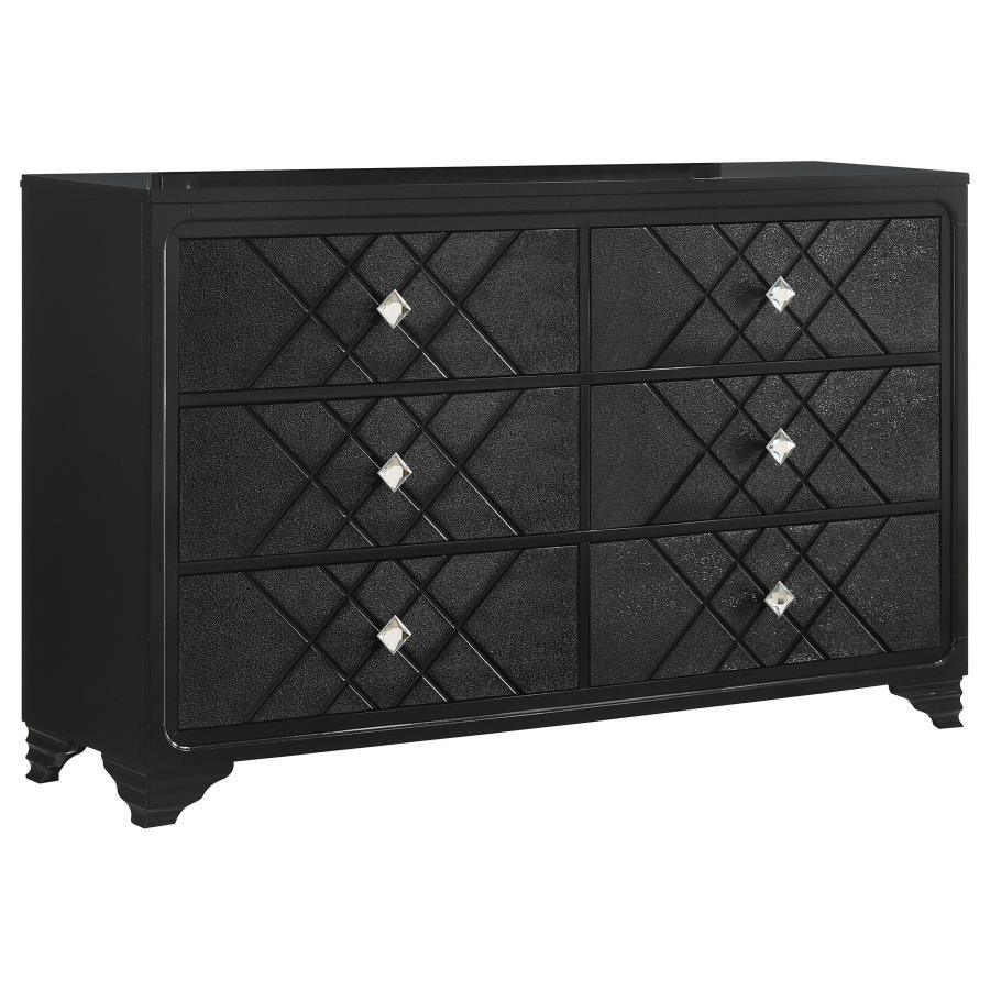 CoasterEssence - Penelope - 6-Drawer Dresser - Black - 5th Avenue Furniture