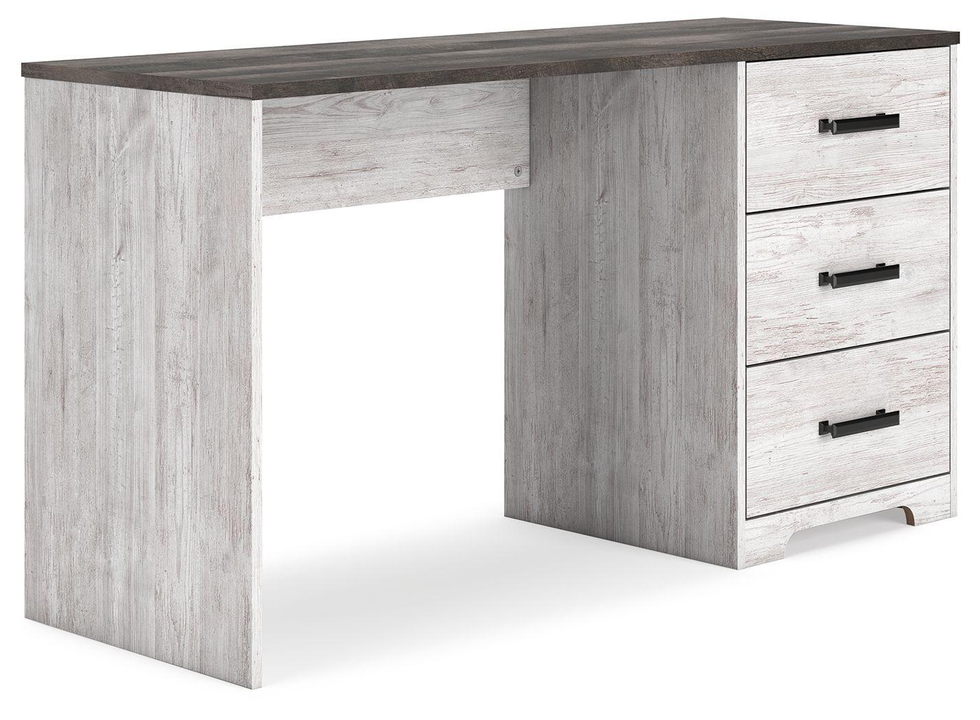 Signature Design by Ashley® - Shawburn - White / Dark Charcoal Gray - Home Office Desk - 5th Avenue Furniture