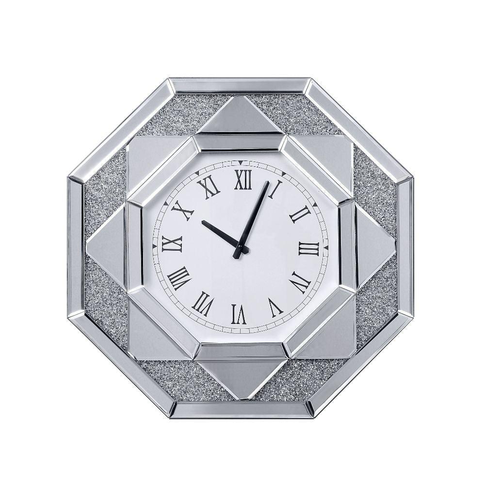 ACME - Maita - Wall Clock - Mirrored & Faux Gems - 5th Avenue Furniture