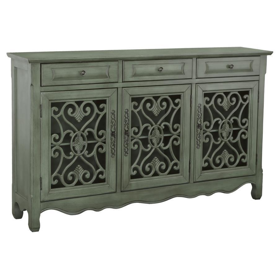 CoasterEssence - Madeline - 3-Door Accent Cabinet - Antique Green - 5th Avenue Furniture