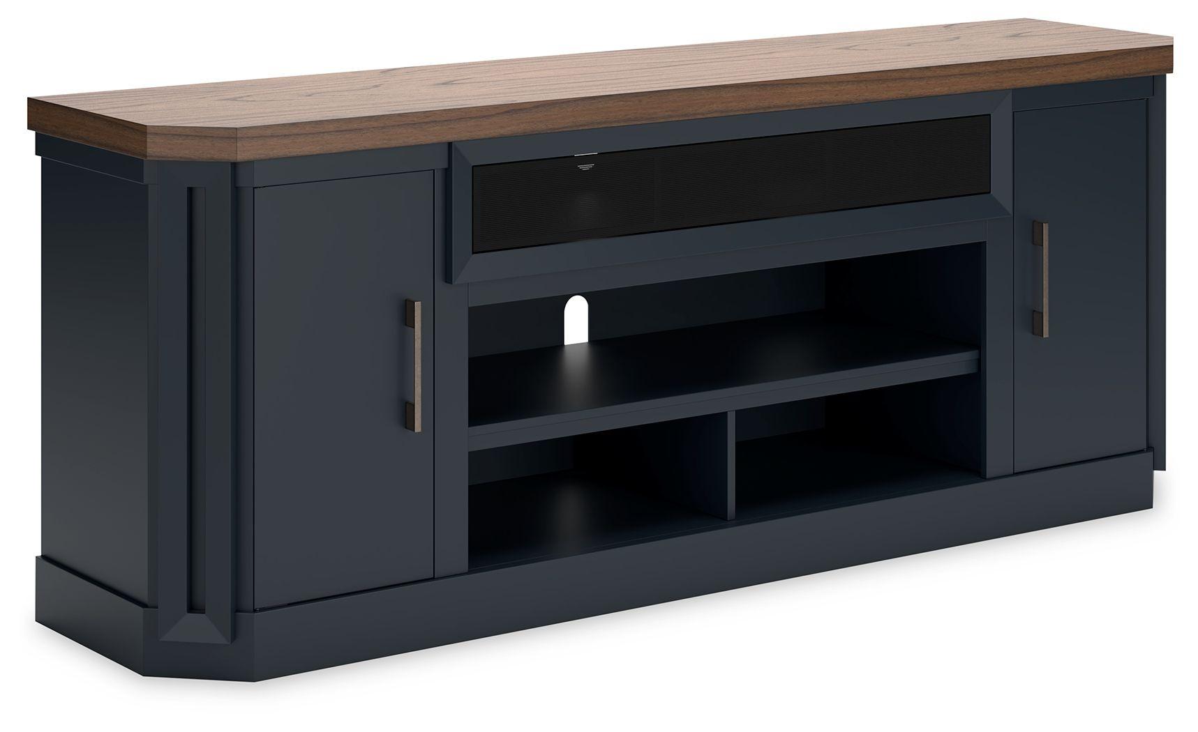 Signature Design by Ashley® - Landocken - Brown / Blue - Xl TV Stand W/Fireplace Option - 5th Avenue Furniture